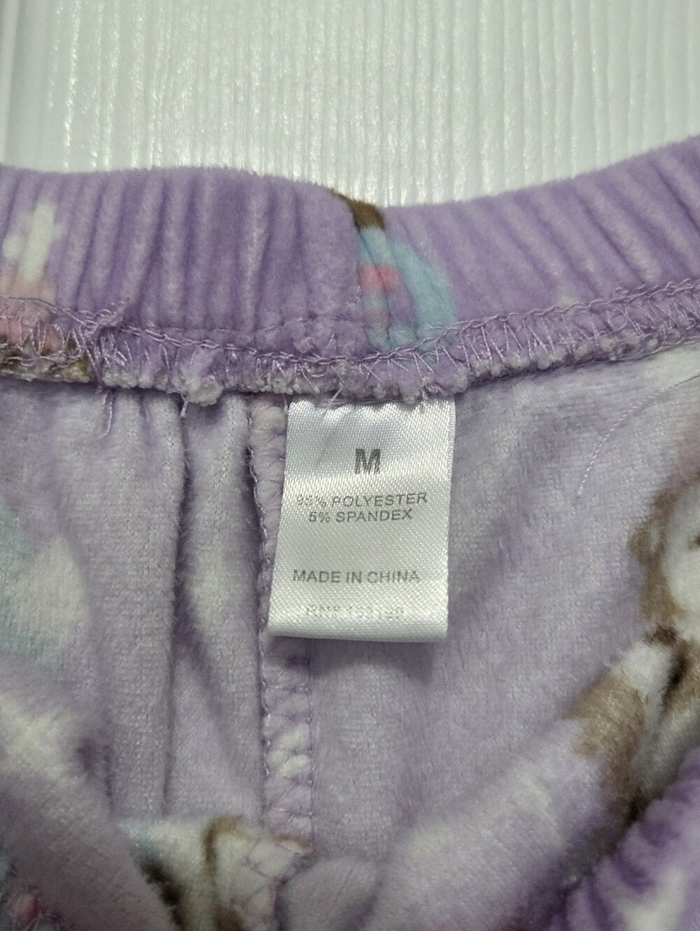 Purple Plush Pajama Shorts Hedgehog Fleece Velour PJ Sleep Lounge Size Medium - Picture 5 of 7
